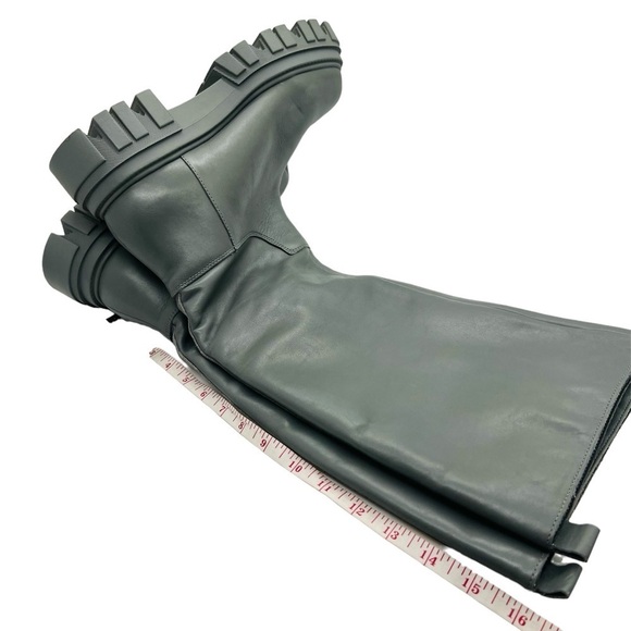 MARC FISHER WOMEN’S BEAUTIFUL TALL GRAY LEATHER PLATFORM MALENA BOOTS SIZE 8.5 - Picture 9 of 15